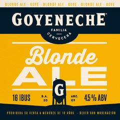 Blonde Ale - Cerveza Artesanal Goyeneche