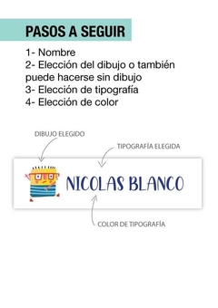 90 Nombres. Estampados en tela p/pegar con plancha