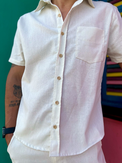 Camisa Linho Premium Off White na internet