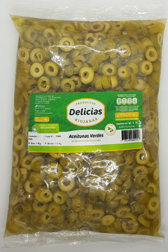 Aceitunas verdes en rodajas DELICIAS RIOJANAS 1kg