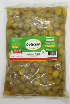 Aceitunas verdes rellenas con morrón DELICIAS RIOJANAS 1kg