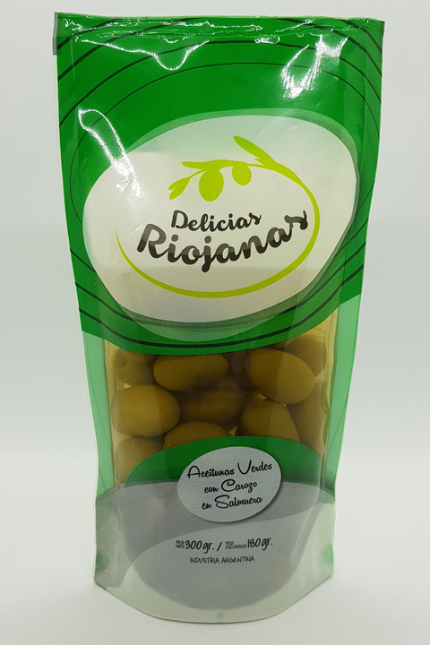 Aceitunas verdes DELICIAS RIOJANAS 180gr. PACK DE 3 UNIDADES.