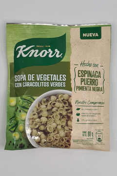 Sopa verde con dedalitos KNORR 80gr. CAJA DE 5 UNIDADES.