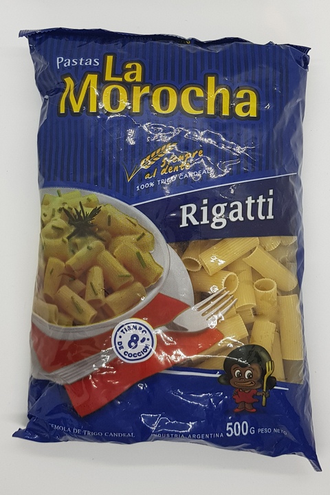 Fideos rigatti LA MOROCHA 500gr. PACK DE 6 UNIDADES.