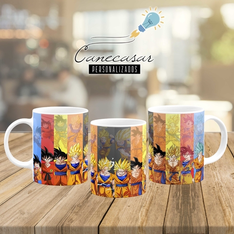 Caneca Mágica Dragon Ball Z - Chichi, Gohan e Goku