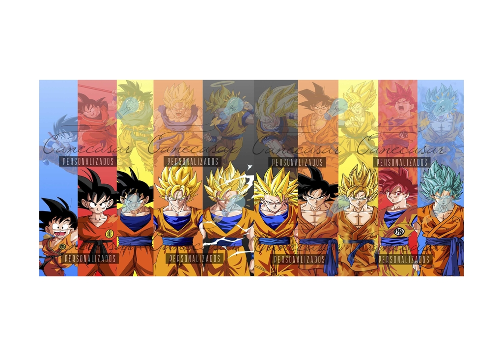 Caneca Dragon Ball Super Goku/vegeta Desenho Fases Evolução