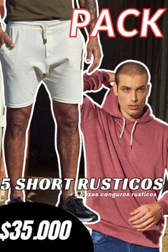 Pack 5 Short Rustico Liso + 5 Canguro Rusticos - comprar online