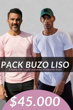Pack 5 Buzo Rústico C/R Liso + 5 Remeras Lisas - comprar online