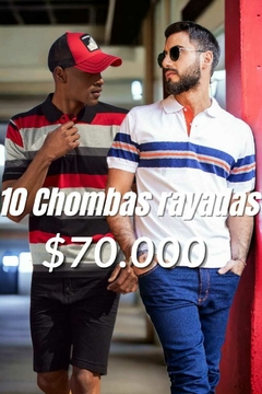 Pack 10 Chombas Rayadas Importadas - comprar online