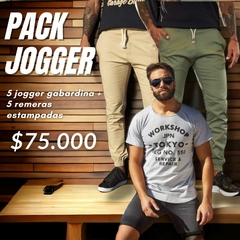 PACK 5 Jogger Gabardina + 5 Remeras Estampadas - comprar online