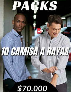 Pack 10 Camisa Entallada Rayada - comprar online