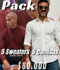 Pack 5 Pulover 1/2 Cierre + 5 Camisas