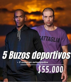 Pack 5 Buzo Deportivo 1/2 Estacion + 5 Remeras Estampada - comprar online