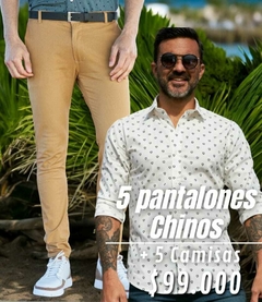 PACK 5 Chino Gabardina + 5 Camisas