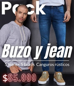PACK 5 Jeans Surtidos + 5 Buzo Canguro Rustico