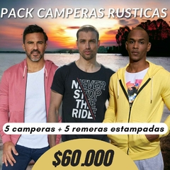 Pack 5 Camperas Rusticas + 5 Remeras Estampadas - comprar online