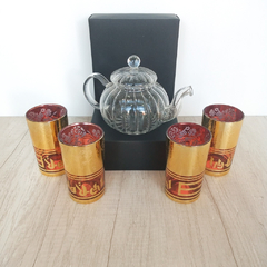 Tetera Vidrio con infusor + 4 vasos turcos - comprar online