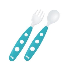 Nuk Set de Mini Cubiertos plasticos NUK turquesa