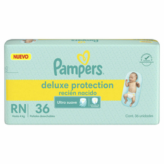 Pampers Deluxe Protection Talle Recien Nacido x 36 unidades ( 2 a 4 kg) (Nueva Presentacion, Ex Premium care)