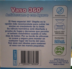 Vaso 360 ° Antiderrame y con Agarre. En caja. (Cod.10677) – Dispita