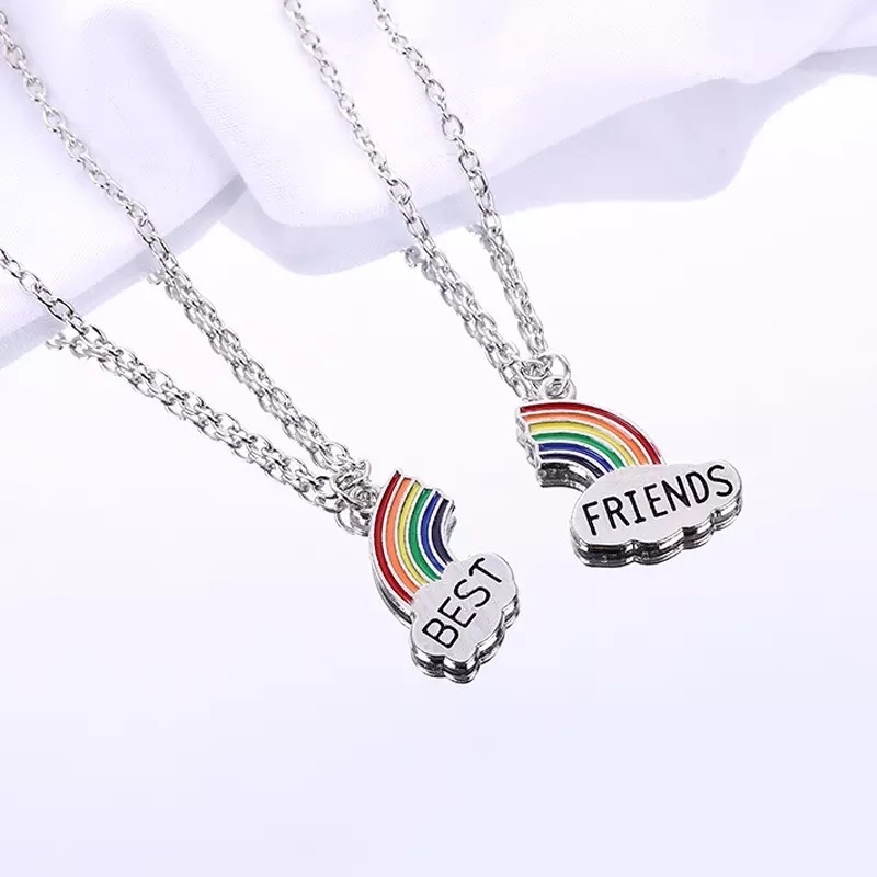 Best friends rainbow necklace deals
