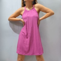 VESTIDO LINO - FUCSIA - tienda online