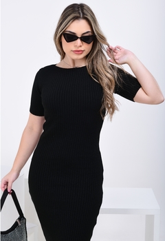 Vestido Tricot Isabella Preto - moda feminina, o look perfeito - femininabelles