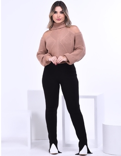 Blusa Cropped Tricot Ombro Vazado Lary - moda feminina, o look perfeito - femininabelles