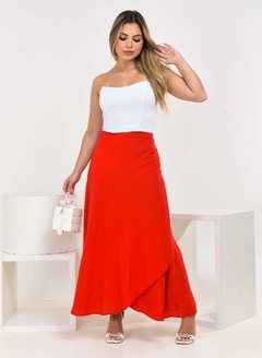 Saia Envelope Vermelha - moda feminina, o look perfeito - femininabelles