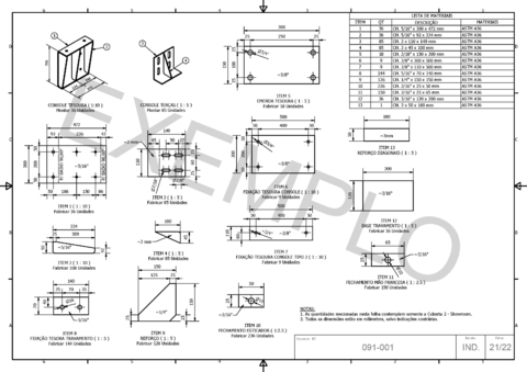 Projeto Customizado de Coberta Metálica (100m² até 1.000m²) [R$/m²]