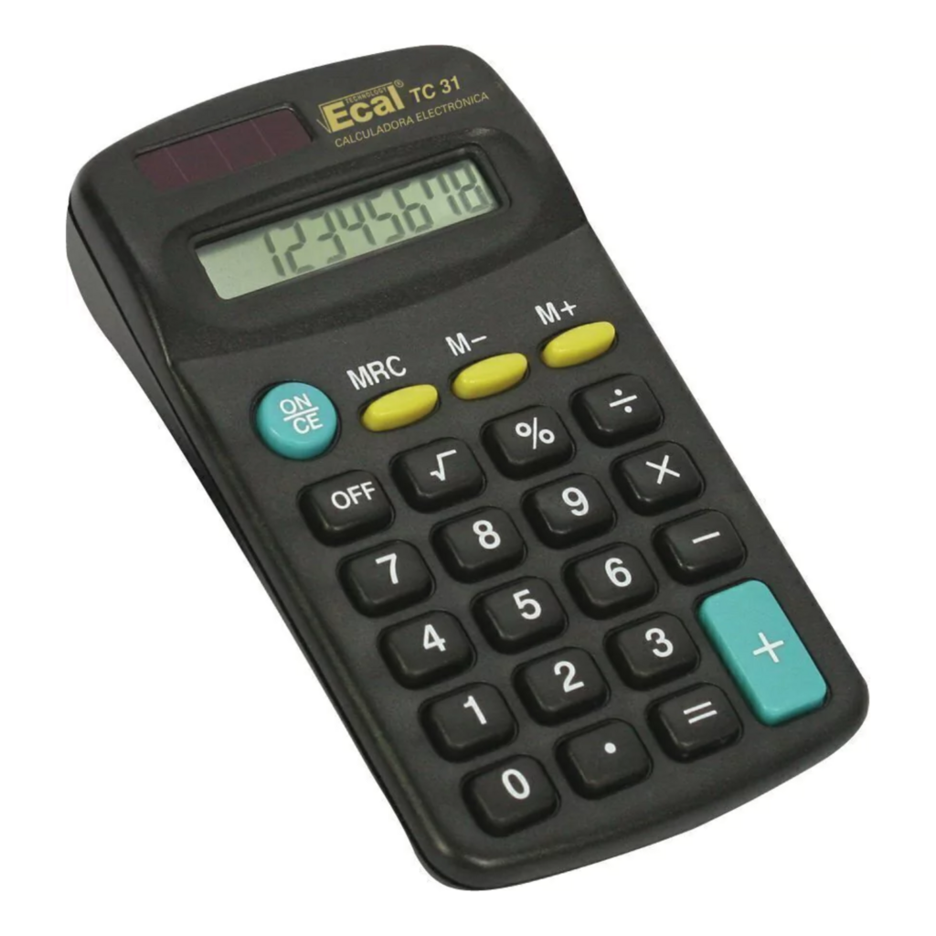 CALCULADORA ECAL TC31 8 DIG B 11X6X2CM - TINTA AMARILLA