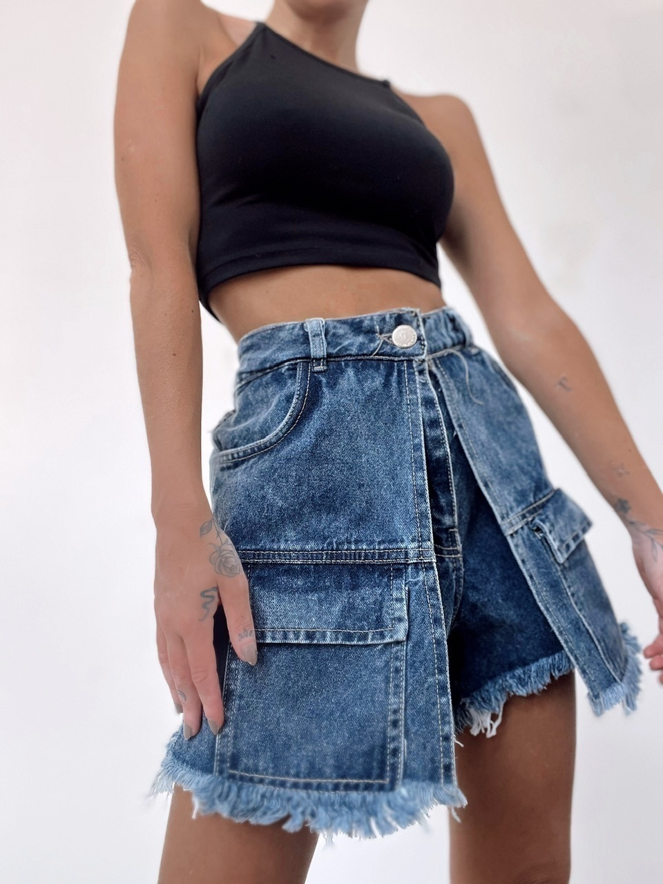 Short pollera jean cargo Comprar en ADOLFA