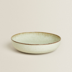 PLATO HONDO 20CM CERAMICA VERDE - Bazaar novedades