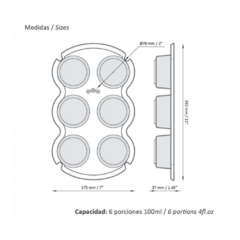 MOLDE PARA 6 MUFFINS SILICONA - Bazaar novedades