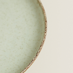 PLATO DE POSTRE CERAMICA VERDE - tienda online