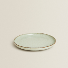 PLATO DE POSTRE CERAMICA VERDE - comprar online