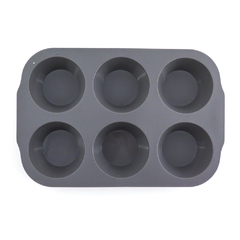 MOLDE X6 MUFFINS SILICONA GRIS - comprar online