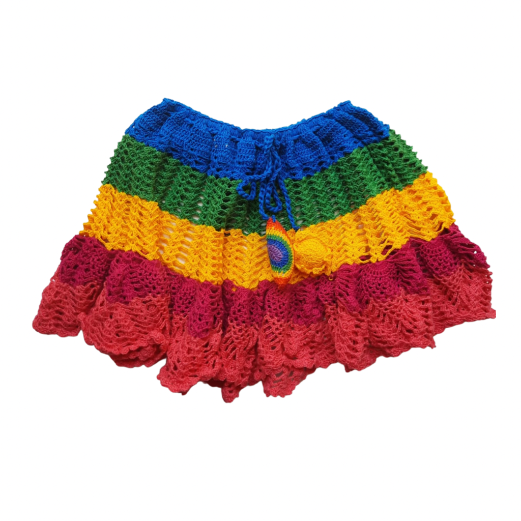 SAIA CROCHE ARCO IRIS - Comprar em Woog