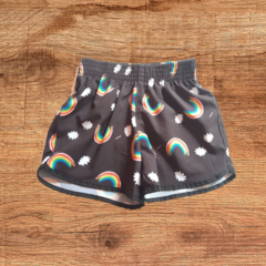 SHORT TACTEL ARCO IRIS PRETO