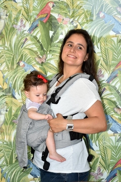 Mochila Ajustável Bebê SARJA CRUZADA Cinza Mescla - comprar online