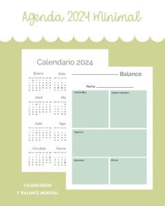 Agenda imprimible 2024 minimal - semanal - color - Roma Papeleria