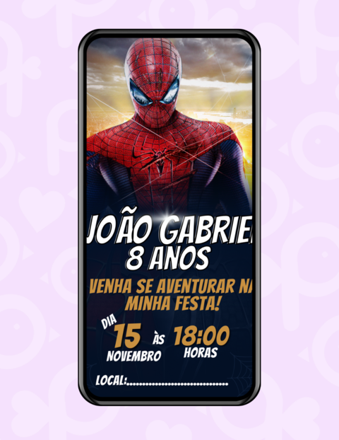 65 Convites de aniversário Homem Aranha / Spiderman para editar