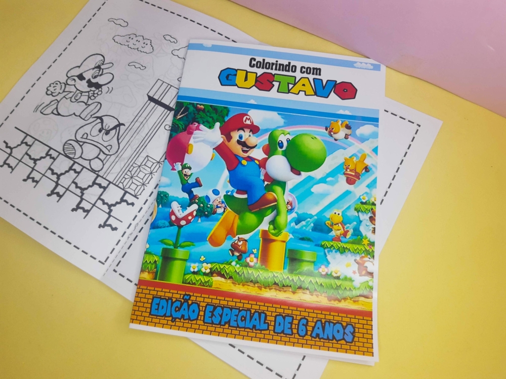 Kit Colorir Super Mario 10 x 15 cm