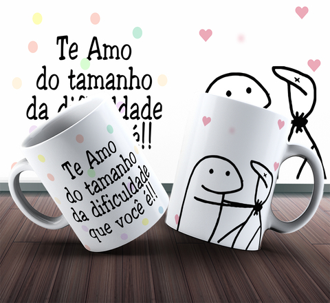 Caneca Meme Flork Paz Amor Positividade 12