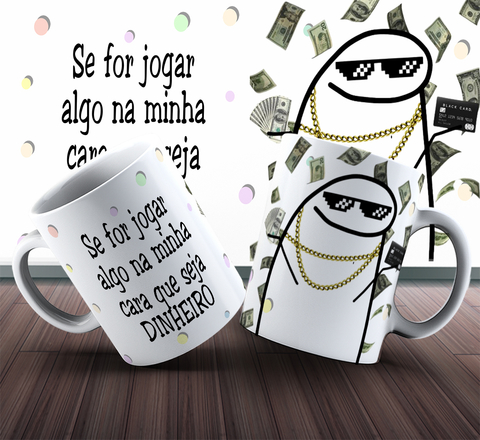 Caneca Meme Flork Paz Amor Positividade 12