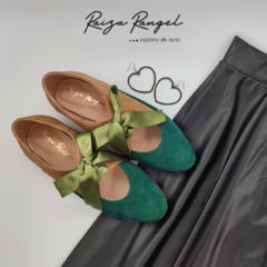 MARTINA Verde y beige - Raiza Rangel. Zapatos de Autor.