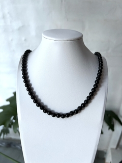 Collar de perlas negras unisex