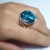 Anel Prata Com Abalone Azul - Opal Prime Brazil