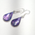 Brinco Gancho Prata Com Abalone Roxo