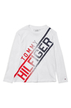 Remera "Tommy Hilfiger" - Blanca, manga larga con logo rojo y azul